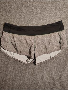 lululemon athletica Gray Athletic Shorts with Black Waistband